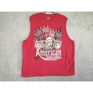 VTG 1776 American Custom Muscle Tank XL Red Biker USA Graphic Motorcyle Chopper